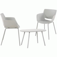 CLP Groupe de sièges Velvena Gris clair/2 chaises - gris plastique 326205
