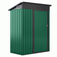 Helloshop26 - Abri de rangement extérieur 150 x 90,5 x 185 cm avec ventilation toit en pente design moderne en fer galvanisé vert 20_0015392 - vert