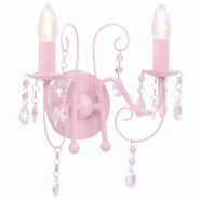 Helloshop26 - Applique murale à perles scintillantes design élégant intérieur 29,5 x 29 cm en métal rose 02_0046399 - rose métal 3000234219312