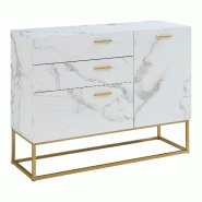 Helloshop26 - Buffet commode meuble de rangement salon entré chambre 75 x 100 x 35 cm panneau de particules blanc 03_0009033 - blanc 3000224476930