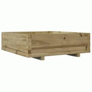 Helloshop26 - Jardinière bac lit surélevé plantes fleurs terrasse jardin 80 x 80 x 26,5 cm bois de pin imprégné marron 02_0037891 - 3000213989502 Helloshop26 - Jardinière bac lit surélevé plantes fleurs terrasse jardin 80 x 80 x 26,5 cm bois de pin imprégné marron 02_0037891 - 3000213989502