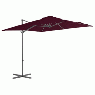Helloshop26 - Parasol déporté avec mât en acier 250 x 250 cm rouge bordeaux 02_0008475 - rouge acier 3000452547761