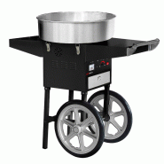 Machine à barbe à papa professionnelle avec chariot cuve Ø 52 cm - noire Machine à barbe à papa professionnelle avec chariot cuve Ø 52 cm - noire