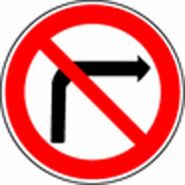 Panneau de signalisation - interdiction de tourner a droite
