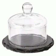 Plateau en ardoise avec cloche en verre - APS - 0615402103961