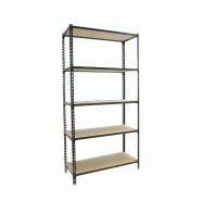 SimonRack Étagère Rangement 2000x1200x300 mm, 5 niveaux, plateaux en bois, charge 200 kg par niveau, Anthracite - Maderclick - métal 8425437099526