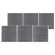 Vidaxl clôture de jardin wpc 1045x186 cm gris 3053229