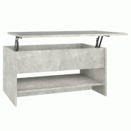 VidaXL Table basse Gris béton 80x50x40 cm Bois d'ingénierie Modèle Riviera Dining - 809660