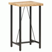 VidaXL Table de bar 60x60x107 cm Bois de manguier brut Modèle Sirius Extensible - Bois massif 286610