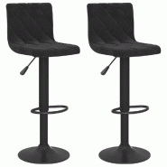 VidaXL Tabourets de bar lot de 2 Noir Velours Modèle Lofty Compact - 333728