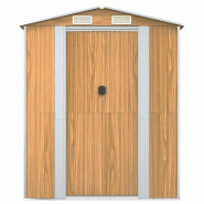 Abri de jardin Marron clair 192x523x223 cm Acier galvanisé Modèle Atlas Office Vintage - 8720845582357