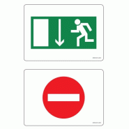 Autocollant double face issue de secours/sens interdit