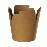 Boîte à pâtes NOVABOX carton + PE kraft 500 ml - Fermeture intégrée - Lot de 500 - marron en carton BAP155