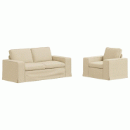 Canapé 2 pcs Crème 182 x 80 x 82 cm tissu Modèle Apex Confort Élite - Matériau naturel 8721364374362