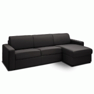 CANAPÉ D'ANGLE CONVERTIBLE EXPRESS MIDNIGHT GRIS GRAPHITE COUCHAGE 140 CM