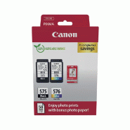 Canon PG-575/CL-576 Cartouche authentique - Pack noir et couleurs + Papier Photo Canon PG-575/CL-576 Cartouche authentique - Pack noir et couleurs + Papier Photo
