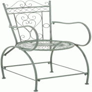 CLP Chaise d'extérieur Sheela en fer avec accoudoirs et repose-pieds Vert antique - vert métal 13434392