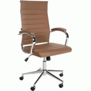 CLP Chaise de bureau Mollis cuir véritable Marron clair - marron cuir 311500 CLP Chaise de bureau Mollis cuir véritable Marron clair - marron cuir 311500