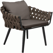 CLP Fauteuil de jardin Naxos taupe avec coussin d assise Métal HBT: 77x61x60 cm Gris - gris métal 328323