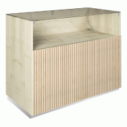 Comptoir vitrine côté bois Vertigo T01 MDF naturel et érable 120x60x93cm