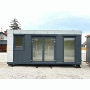 Conteneur de bureau premium de 6 m - élégant et fonctionnel avec design moderne et grandes fenêtres