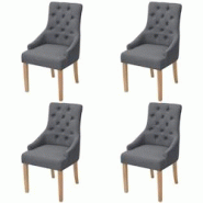 Décoshop26 - Lot de 4 chaises de salle à manger cuisine dossier capitonné en tissu gris foncé CDS021552 - gris 3000014581530 Décoshop26 - Lot de 4 chaises de salle à manger cuisine dossier capitonné en tissu gris foncé CDS021552 - gris 3000014581530