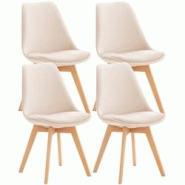 Décoshop26 - Lot de 4 chaises de salle à manger design scandinave en tissu velours beige pieds bois clair CDS10379 - beige 3000438369608 Décoshop26 - Lot de 4 chaises de salle à manger design scandinave en tissu velours beige pieds bois clair CDS10379 - beige 3000438369608