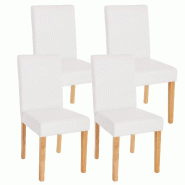 Décoshop26 - Lot de 4 chaises de salle à manger synthétique blanc mat pieds clairs CDS04138 - blanc 3000073225864