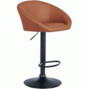 Décoshop26 - Tabouret de bar assise pivotante à 360° hauteur réglable en PVC marron clair piètement en métal noir 10_0004767 - marron 3000252280134 Décoshop26 - Tabouret de bar assise pivotante à 360° hauteur réglable en PVC marron clair piètement en métal noir 10_0004767 - marron 3000252280134