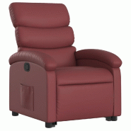 Fauteuil inclinable Rouge bordeaux Similicuir Modèle Dervessiax - 8721012165328