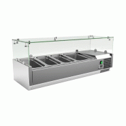 Gastro-Inox Vitrine réfrigérée à poser en inox avec verre 1200x395x440mm - 7445908667666