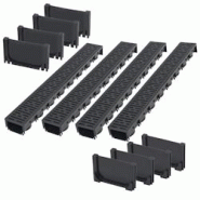 Helloshop26 - Caniveau de drainage 4 pièces plastique 4 m 02_0002995 - 3000105061538 Helloshop26 - Caniveau de drainage 4 pièces plastique 4 m 02_0002995 - 3000105061538