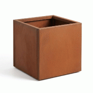IvoQ Bac à plantes en acier Corten - 40 x 40 x 40 cm - Carré - Fond ouvert - 8721335301373