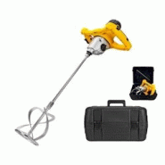 Malaxeur de chantier 1400W Tige 590mm Pale 140 mm Capacité 65L 2 vitesses VITO - jaune 5604612691691 Malaxeur de chantier 1400W Tige 590mm Pale 140 mm Capacité 65L 2 vitesses VITO - jaune 5604612691691
