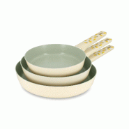 Menastyl - Lot 3 poêles citron 20/24/28cm en aluminium - 3256391059289
