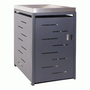 Mendler Habillage pour 1 poubelle HWC-H40, Box pour poubelles, bac à plantes acier inoxydable-métal combiné 35kg 125x69x84cm extensible - gris mét