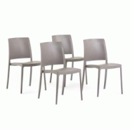 RATTATAN Set 4 Chaises Empilables en Polypropylène avec fibre de verre pour Jardin ou intérieur, hydrofuges et résistantes design moderne - MARIA - RATTATAN Set 4 Chaises Empilables en Polypropylène avec fibre de verre pour Jardin ou intérieur, hydrofuges et résistantes design moderne - MARIA -