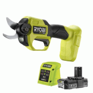 Sécateur à batterie sans fil RYOBI Ry18scxa-120 - Lame en acier carbone, moteur Brushless, coupe jusqu'à 28 mm