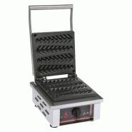 SOFRACA Gaufrier forain électrique PRO 4 gaufres en épis, 1600 W, 220 V - MONO - 3701188039314