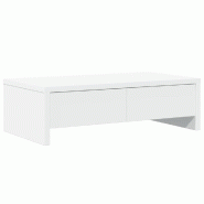 Support de moniteur table meuble bureau avec tiroirs bois d'ingénierie blanc 02_0044935 - blanc Bois massif 3000220383324
