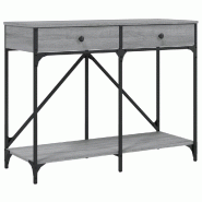 Table console sonoma gris 100x39x78,5 cm bois d'ingénierie Modèle Atlas Office Pro Concept - 835487