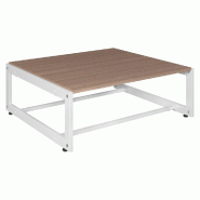 Table de présentation Cage blanc 90x80x30cm noyer