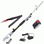 Taille haie téléscopique 20V - Longueur de coupe 40 cm - Batterie lithium 2.0Ah Chargeur 20V IKRA - gris plastique 4010951511216