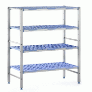 Tournus RAYONNAGE A CLAYETTES AMOVIBLES clayettes polypropylène à 4 niveaux dimensions   890 x 400 mm hauteur 1750 mm - PLB0890