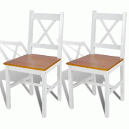 VidaXL Chaises à manger lot de 2 blanc bois de pin Modèle Nova Ligne - 241512