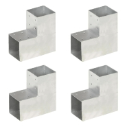 Vidaxl connecteurs de poteau 4pcs forme en l métal galvanisé 101x101mm 145478