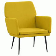VidaXL Fauteuil Jaune 62x79x79 cm Velours Modèle Vega Frame Plus - 351378