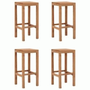 VidaXL Tabourets De Bar Lot De 4 Bois De Teck Massif - 287233 VidaXL Tabourets De Bar Lot De 4 Bois De Teck Massif - 287233