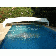Abri piscine bas romane / télescopique / en aluminium, acier, et polycarbonate cristal / 8.6 x 5.29 x 0.85 m