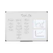 Bi-Office Maya - Tableau blanc magnétique, cadre en aluminium, 1500X1200 MM - blanc acier MA1207170